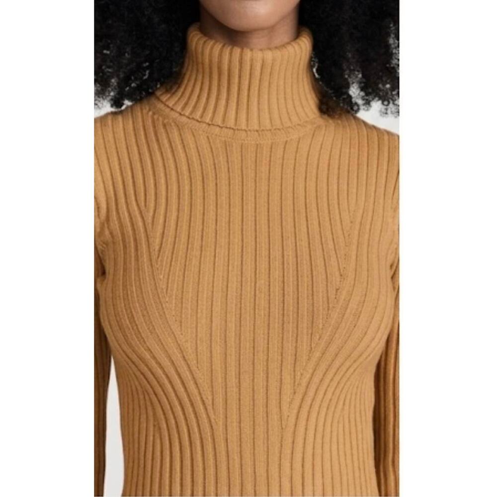 Staud Jace Turtleneck Top in Camel L - Picture 3 of 4
